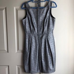 White House Black Market Silver Sheath Dress